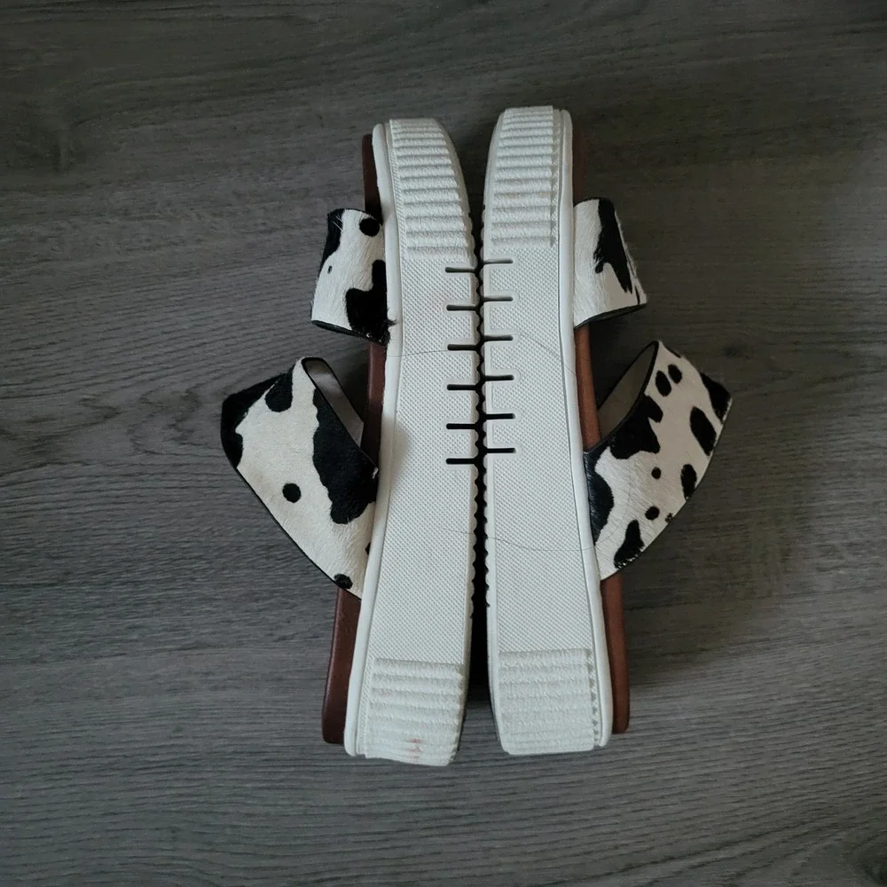Altar'd State Cow Print Platform Slide Sandals Women 6.5 Western Farmcore Casual